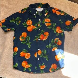 Old Navy Kids' Navy Orange Print Shirt
